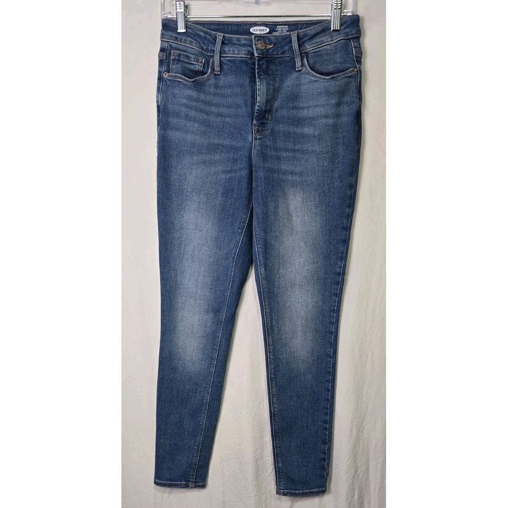 Old Navy Rockstar Super Skinny High Rise Jeans Size‎ 6 Blue Stretch Casual